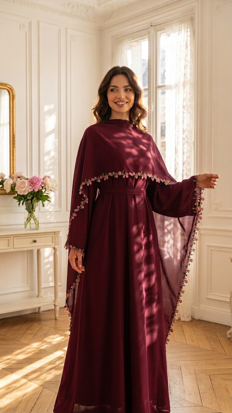 Abaya Modest Wear - Elegante Conjunto de Dos Piezas de