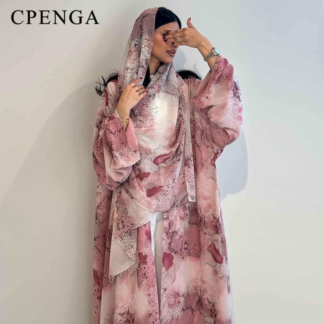Abaya Modest Wear - 2026 Abaya Abierta de Chifón con