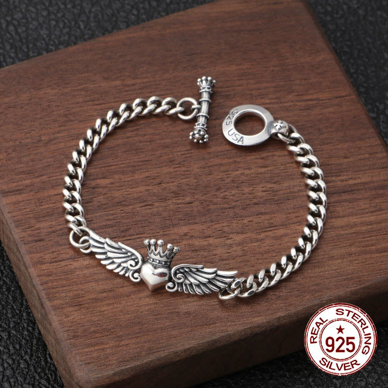 Ethnic Fashion Trend - Pulsera de plata de ley S925,