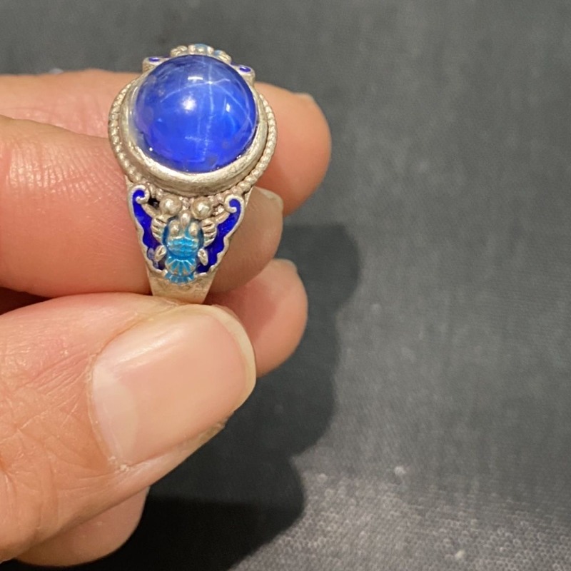 Ethnic Wear Men'S Fashion - Anillo Abierto Étnico Cloisonné, Diseño Exquisito