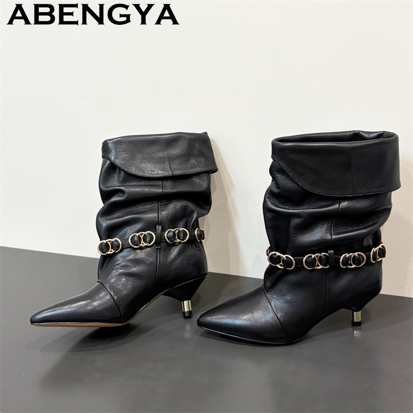 Botines de Tacón Bajo de Piel  - Ethnic Fashion Week reseña y precio